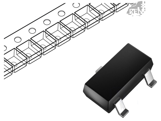 Transistor: N-MOSFET; unipolair; SOT23 Transistor: N-MOSFET; unipolair; SOT23